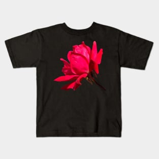 Bright Red Rose Flower Kids T-Shirt